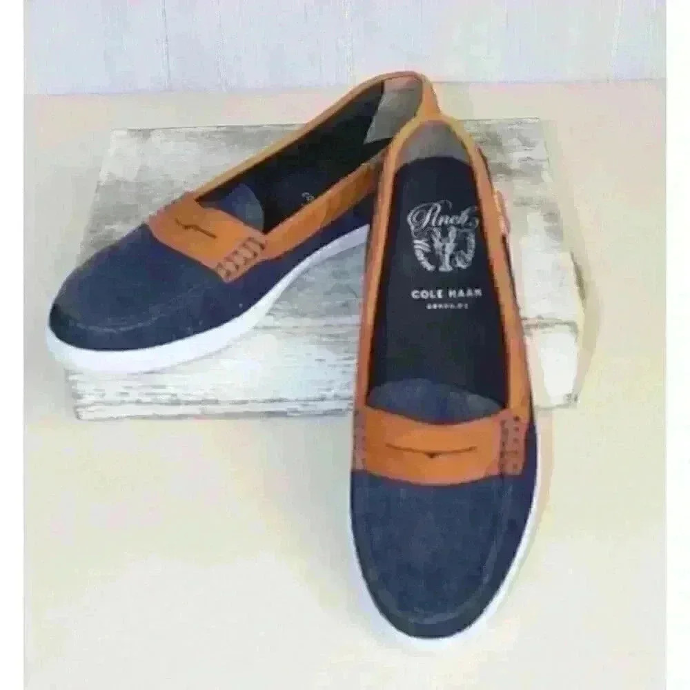 Men's Cole Haan Grand.OS Pinch Maine Classic Blue C14555 Penny Loafer Size 8.5